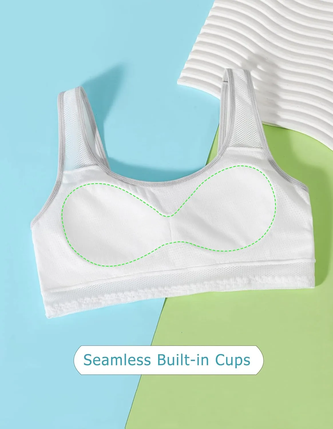 Training Bras for Girls 8-14 Seamless Cotton Girls Bras with Breathable Pads Sports Bras Ultra Breathable Soft