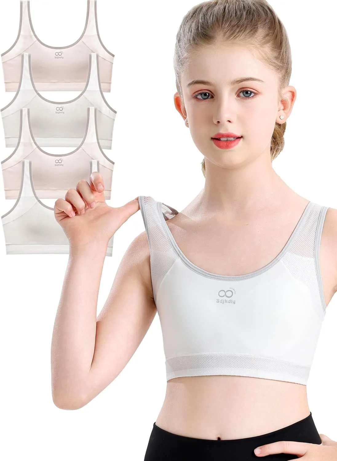 Training Bras for Girls 8-14 Seamless Cotton Girls Bras with Breathable Pads Sports Bras Ultra Breathable Soft