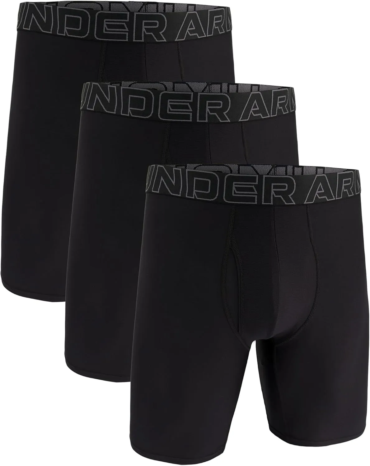 Under Armour Men's Multi-Pack Performance Tech Long-Leg Boxer Brief, 9" Inseam, All-Day Comfort