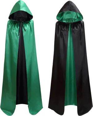 Unisex Reversible Hooded Cloak Cape For Christmas Halloween Party Vampires Cosplay Costumes
