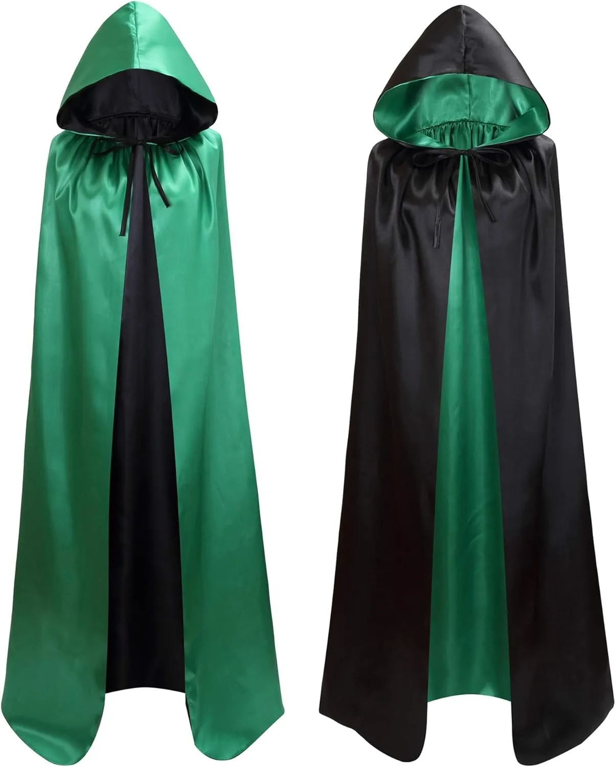 Unisex Reversible Hooded Cloak Cape For Christmas Halloween Party Vampires Cosplay Costumes