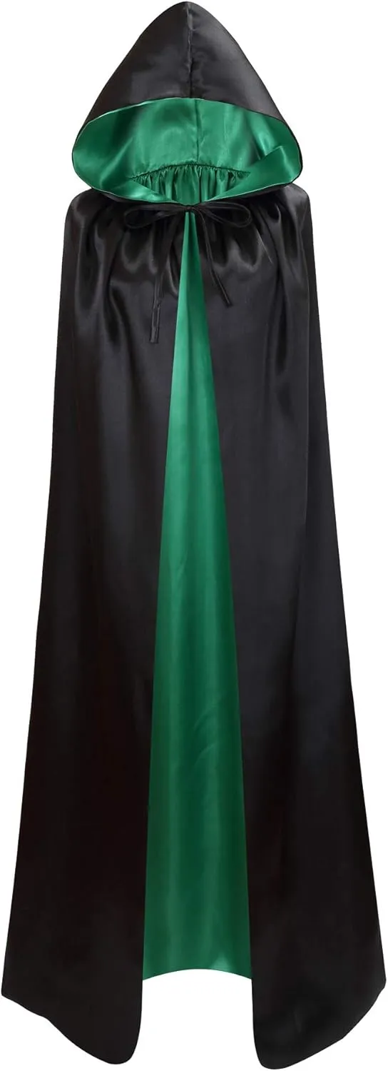 Unisex Reversible Hooded Cloak Cape For Christmas Halloween Party Vampires Cosplay Costumes