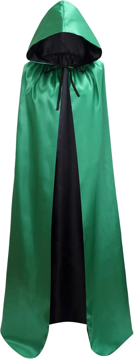 Unisex Reversible Hooded Cloak Cape For Christmas Halloween Party Vampires Cosplay Costumes