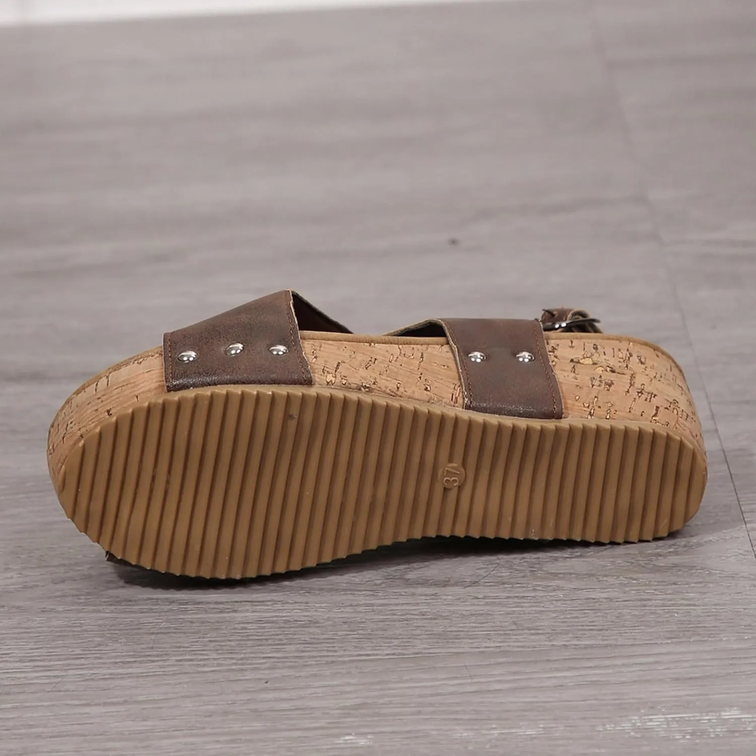 Wedges & Platform Slides,Womens Comfy Wedge Orthopedic Sandals Summer Cork Casual Strap Fish Mouth Comfortable Strappy Casual Shoes Non Slip-on Open Toe Thick Sole Leather Slingback Sandal