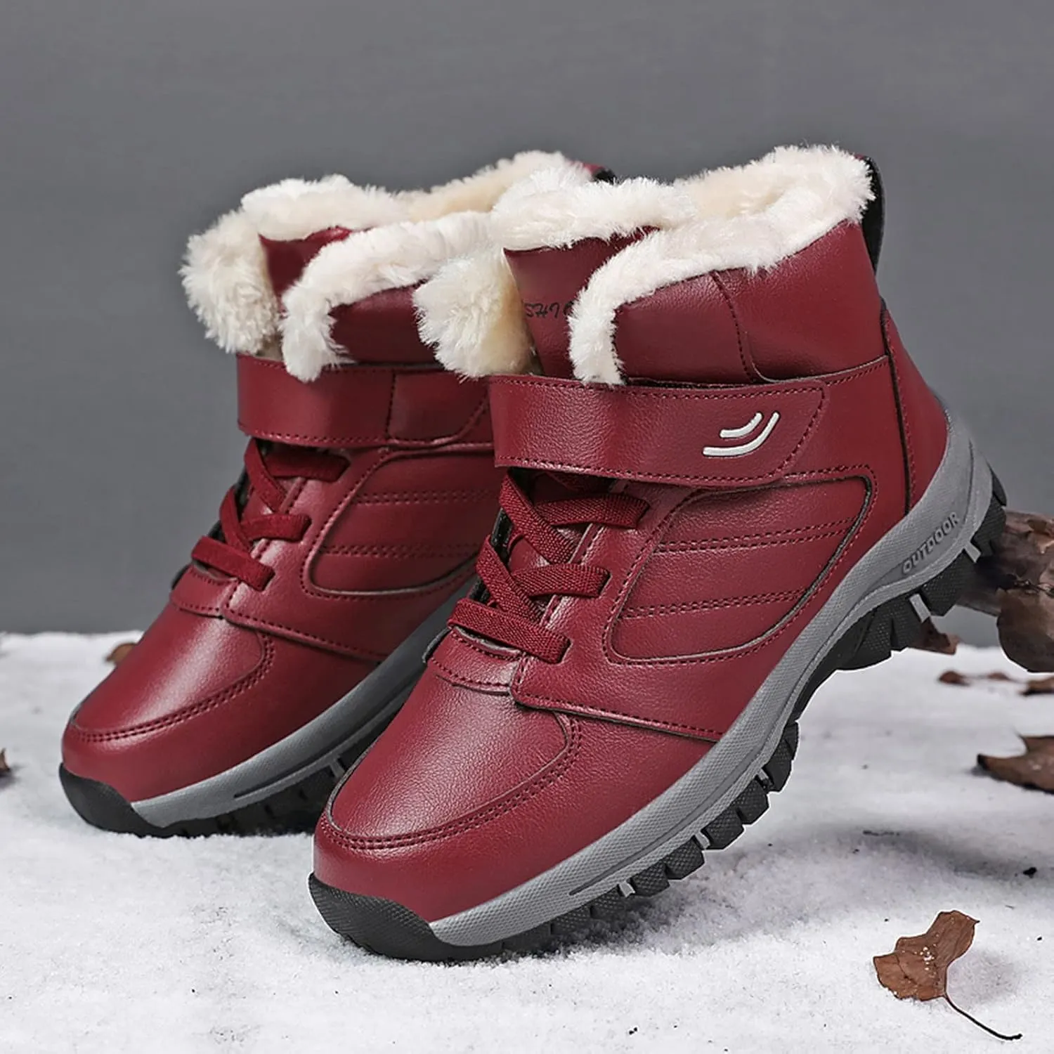 Wide Calf Snow Boots for Women Plus Size 10 Wide Snow Boots for Woman Women Winter Booties Leather Mid Calf Winter Boots for Women Low Heel Women Winter Wide Width Boot