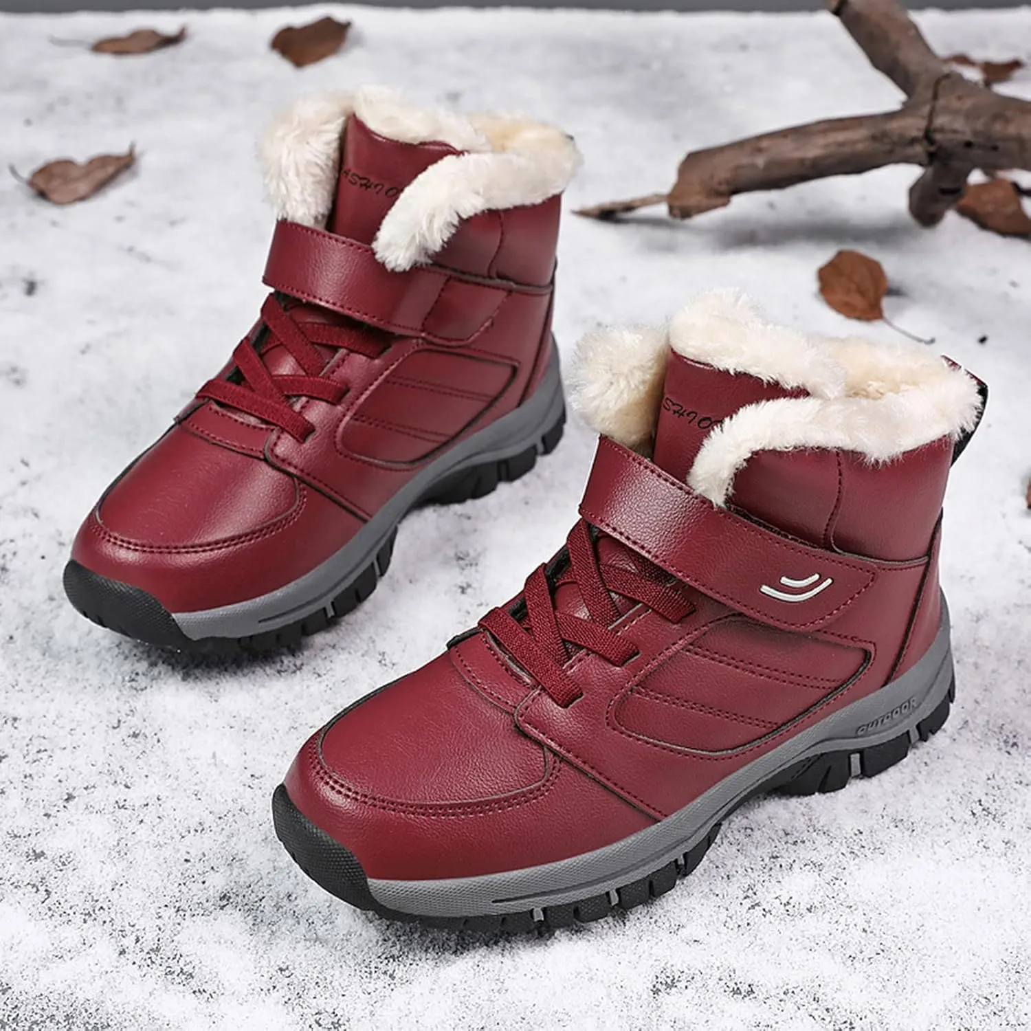 Wide Calf Snow Boots for Women Plus Size 10 Wide Snow Boots for Woman Women Winter Booties Leather Mid Calf Winter Boots for Women Low Heel Women Winter Wide Width Boot
