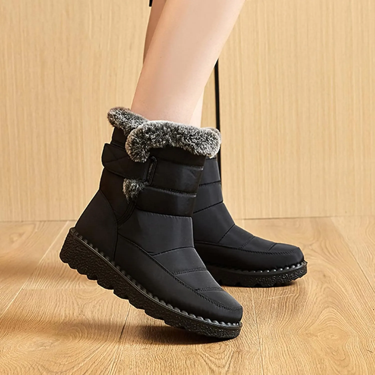 Winter Boots for Women Fashion Casual Womens Size 8.5 Snow Boot Womens Extra Wide Snow Boots Winter Dress Knee Boots for Women Leather Low Heel Insulated Womens Winter Hiking Boots Wide Width