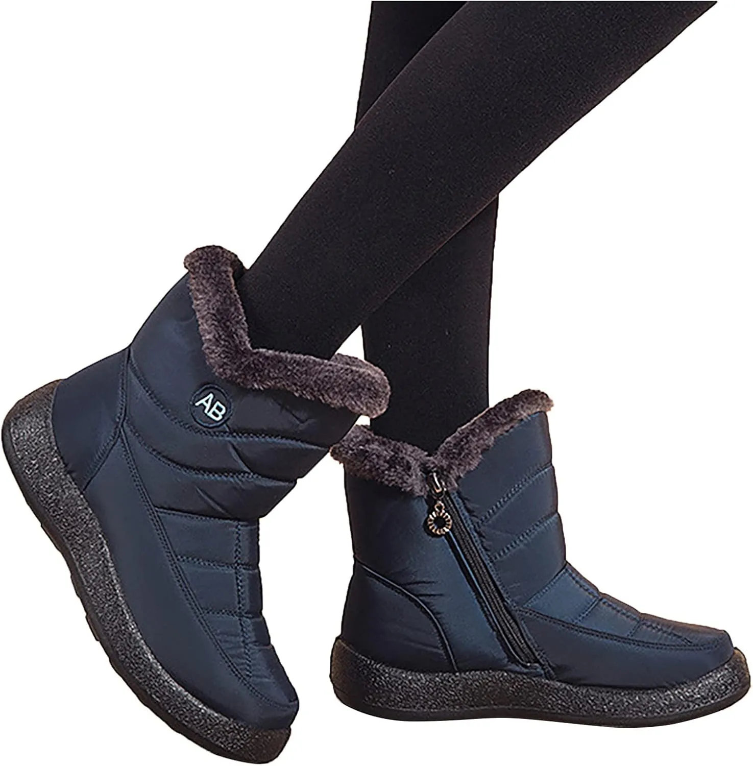 Winter Snow Boots for Women Snow Boots for Women Womens Winter Boots Waterproof Cloth Comfortable Side Zipper Boots