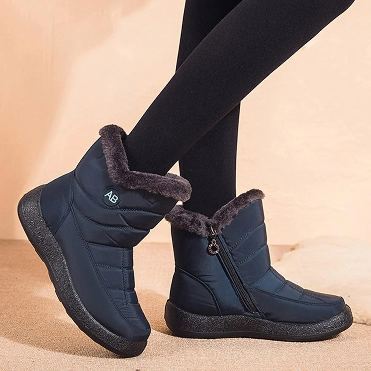 Winter Snow Boots for Women Snow Boots for Women Womens Winter Boots Waterproof Cloth Comfortable Side Zipper Boots
