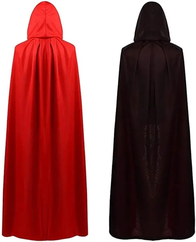 Wizard Cloak Christmas Halloween Witch Party Hooded Cloak Adult Vampires Cape Cloak with Mask Adults and Kids(01,150cm)
