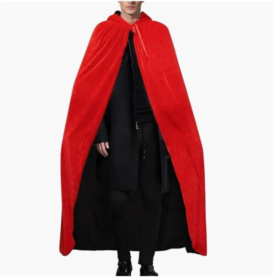 Wizard Cloak Christmas Halloween Witch Party Hooded Cloak Adult Vampires Cape Cloak with Mask Adults and Kids(01,150cm)