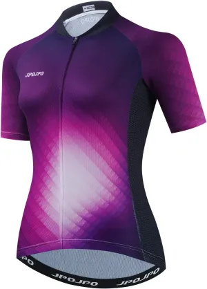 Women Cycling Jersey Shirt Short Sleeve Breathable