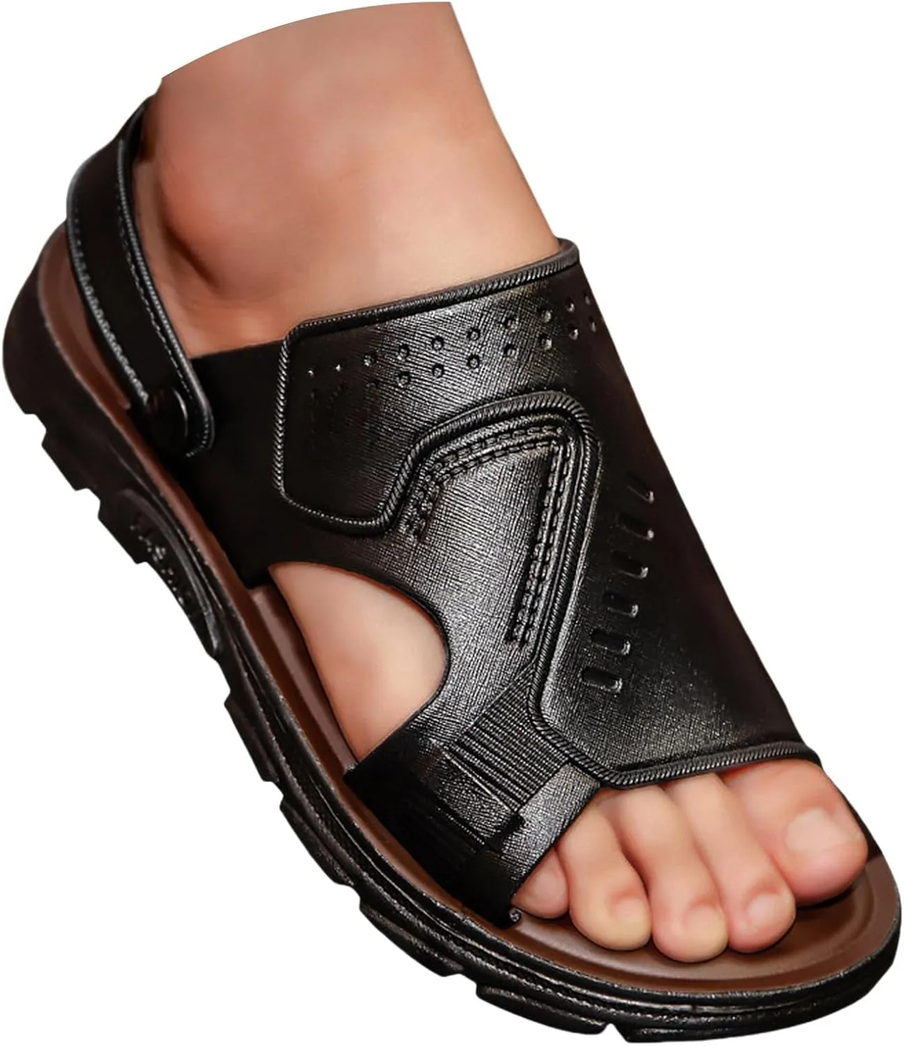 Women Orthotic Walking Sandals Wide Width Orthopedic Flat Sandals with Arch Support Summer Dressy Slip On Beach Slides