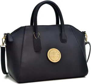 Women Zip-Around Medium Dome Satchel Purse Recycled Synthetic Leather Shoulder Bag Boho Aztec Handbags