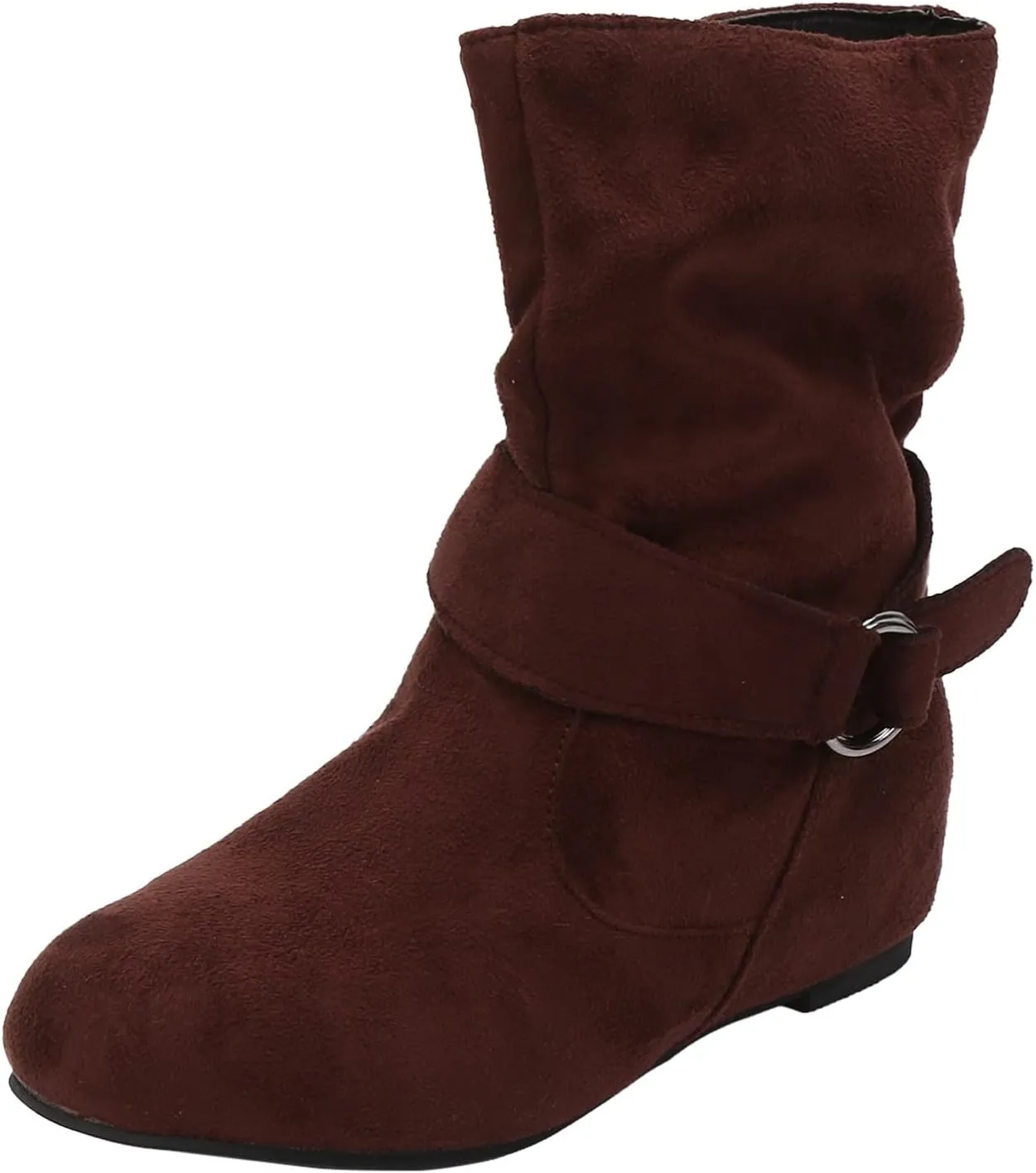 Women'Dressy Mid Calf Boots Women Fashion Low Heel Boots Low Heels Fashionable Casual Mid Calf Round Toe Women Boots