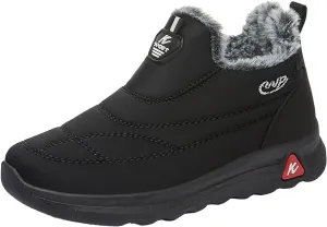 Womens Booties and Ankle Boots Plush Lined Cushion Sneakers Non Slip Cotton Boots Slip On Snow Boots Hiking Boots