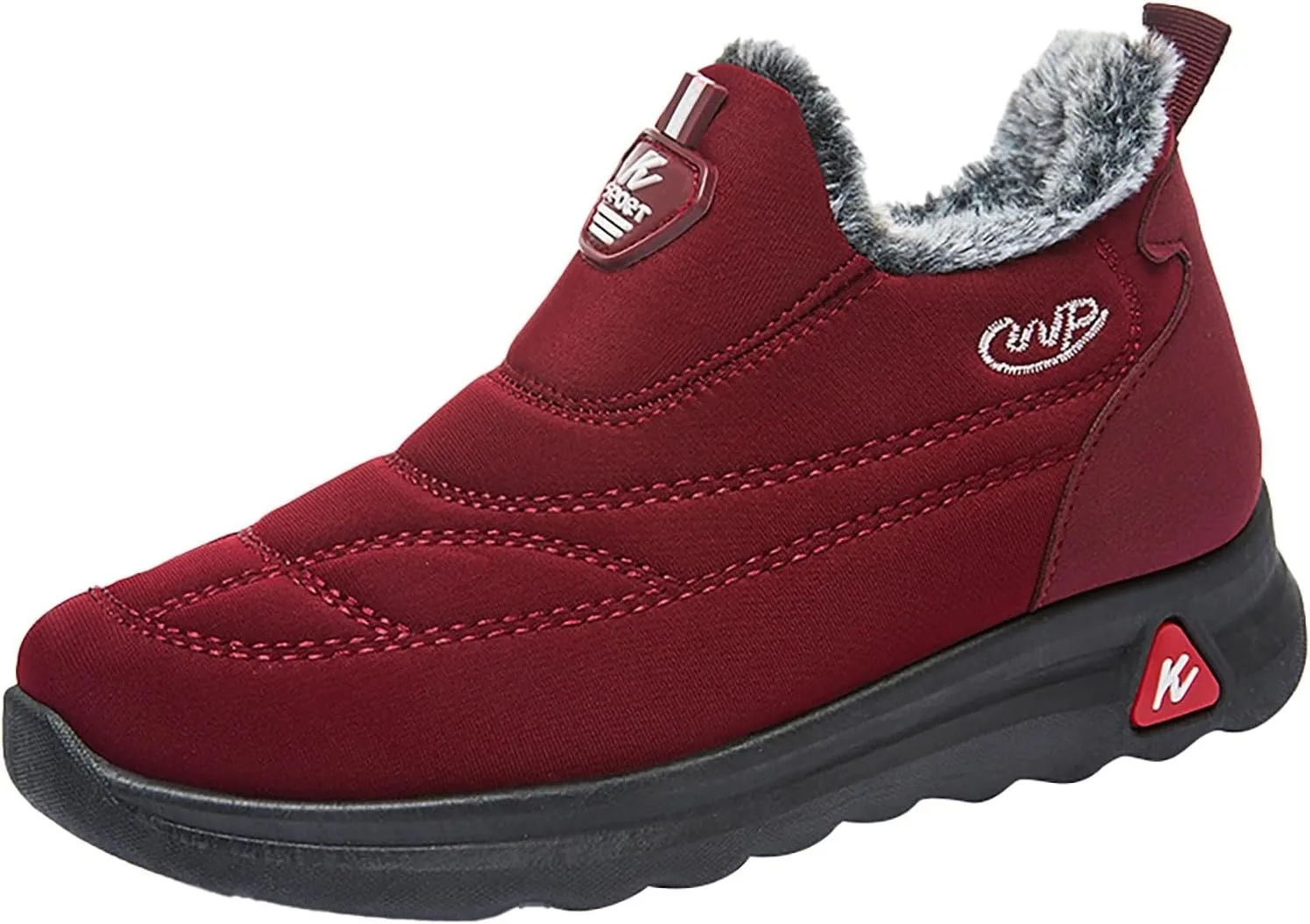 Womens Booties and Ankle Boots Plush Lined Cushion Sneakers Non Slip Cotton Boots Slip On Snow Boots Hiking Boots