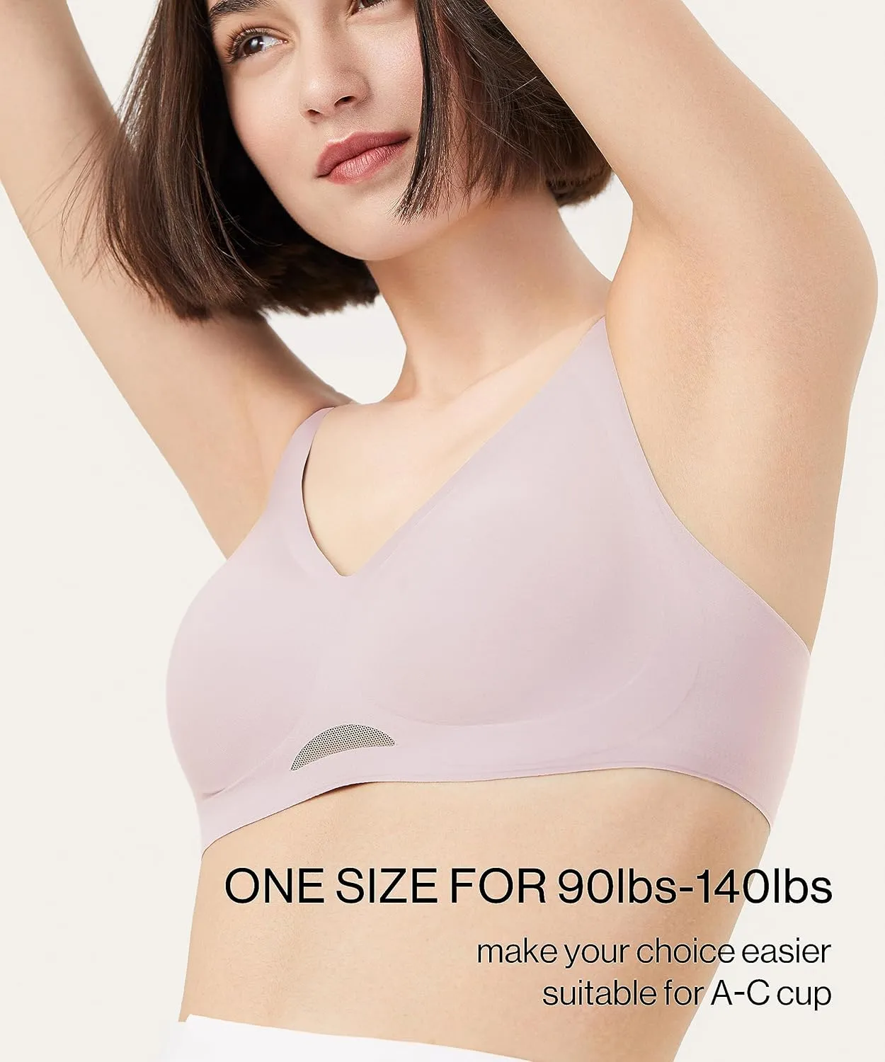 Women's Breathable OneSize Wireless Seamless Diamond Vest Bra
