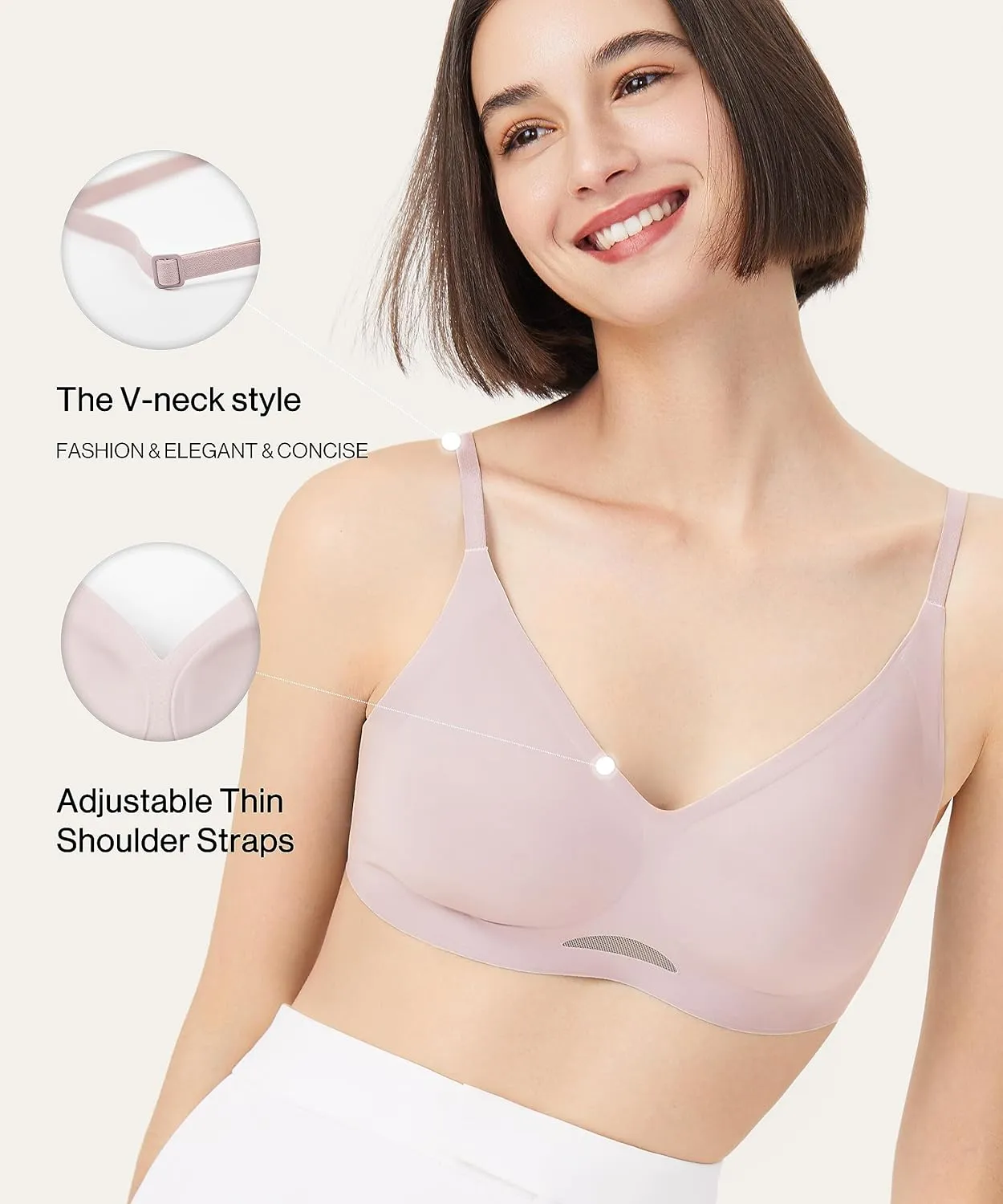 Women's Breathable OneSize Wireless Seamless Diamond Vest Bra