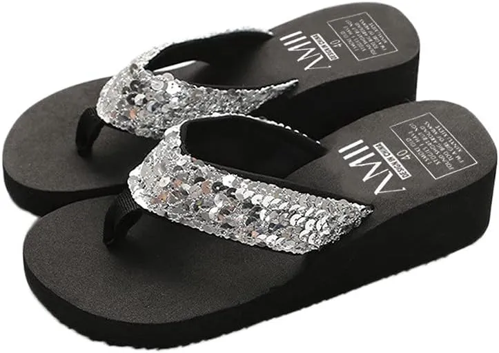Womens Casual Summer Sandals Rhinestone T Strap Flat Elastic Slip On Walking Shoes Arch Support Orthopedic Comfortable Open Toe Design