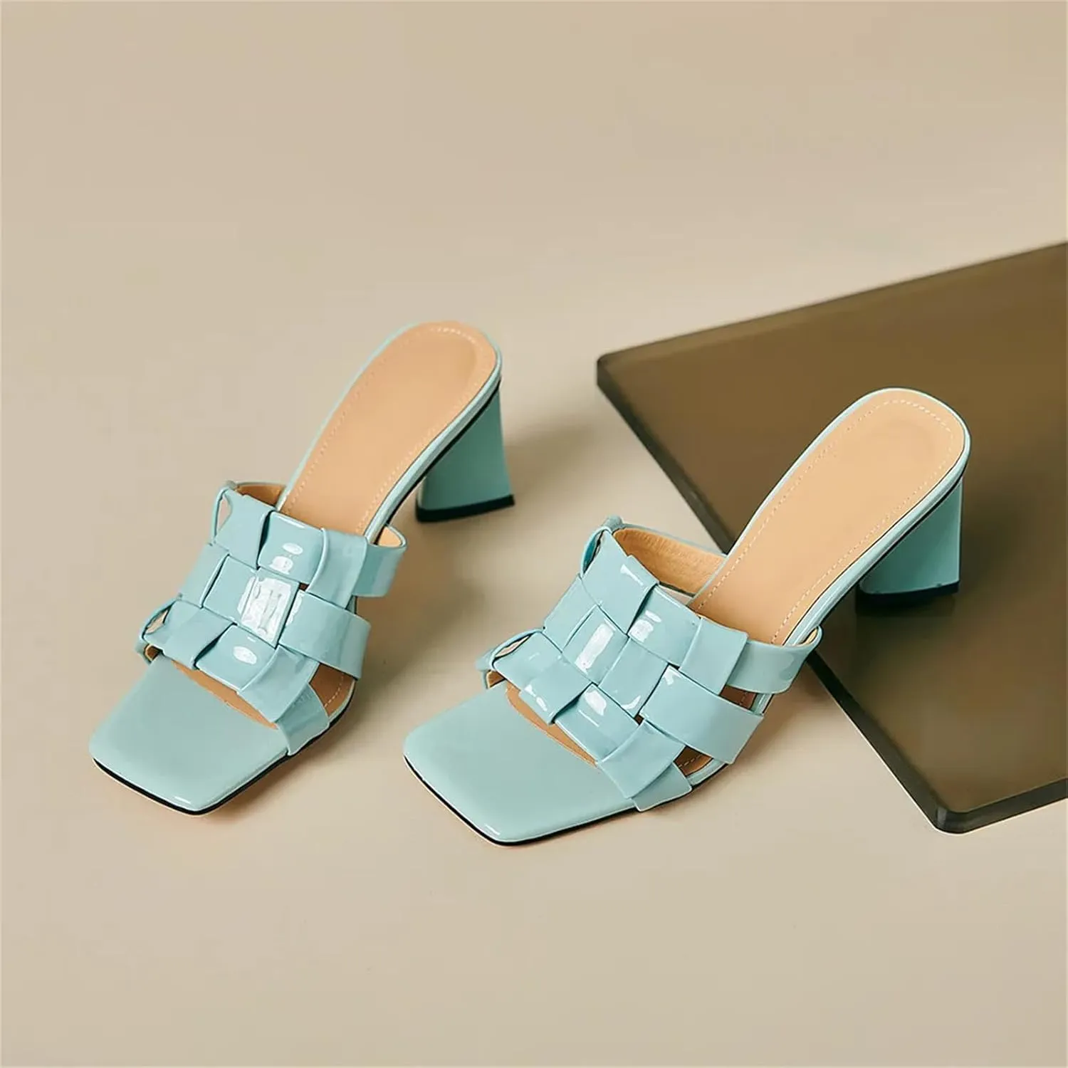 Women's Chunky Heel Gladiator Fashion Sandals - Open Toe Platform, Summer Throwback-Inspired Party