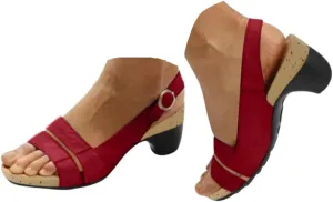 Women's Chunky Heels Sandals Open Toe Ankle Strap Dress Comfortable Sandals Women Casual Wide Wedge Summer Sandal with Arch Support Party Wedding Orthopedic Walking Wedges