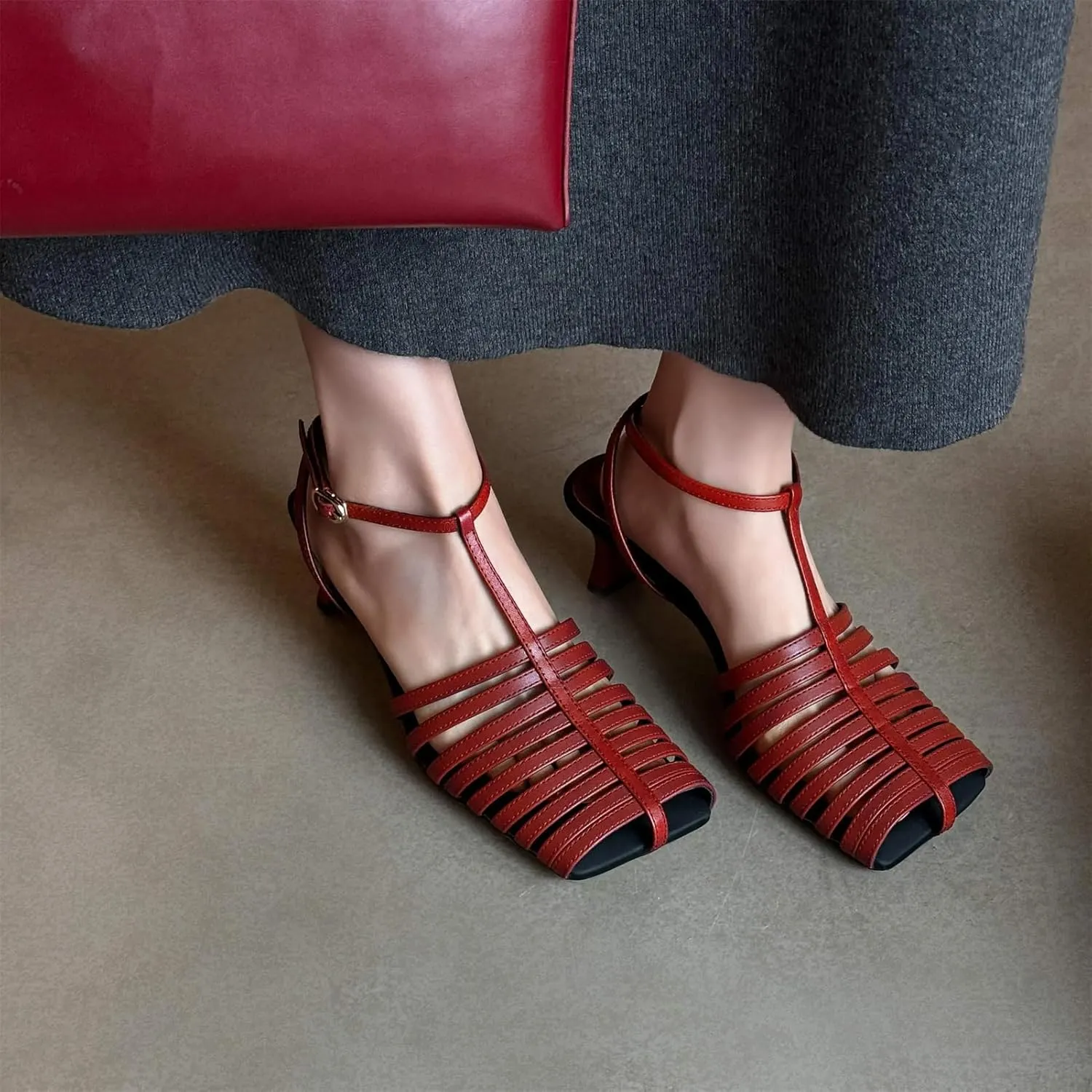 Women's Cow Leather Gladiator Sandals - Ankle Strap Slingback Breathable Summer Dignified elegance Casual
