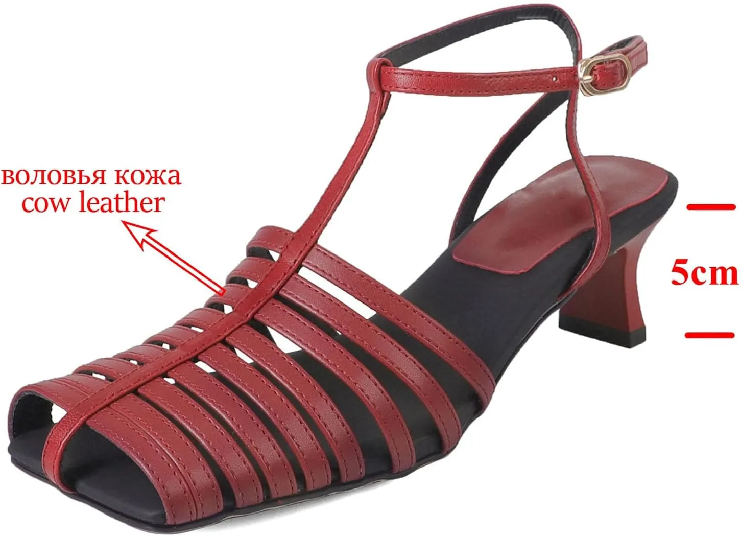 Women's Cow Leather Gladiator Sandals - Ankle Strap Slingback Breathable Summer Dignified elegance Casual