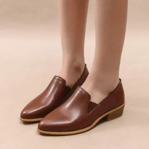 Women's Deep Mouth Thick Heel Pointed Single Shoes 10158605C