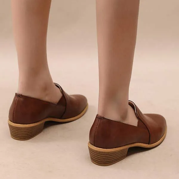Women's Deep Mouth Thick Heel Pointed Single Shoes 10158605C