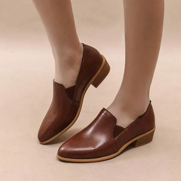 Women's Deep Mouth Thick Heel Pointed Single Shoes 10158605C
