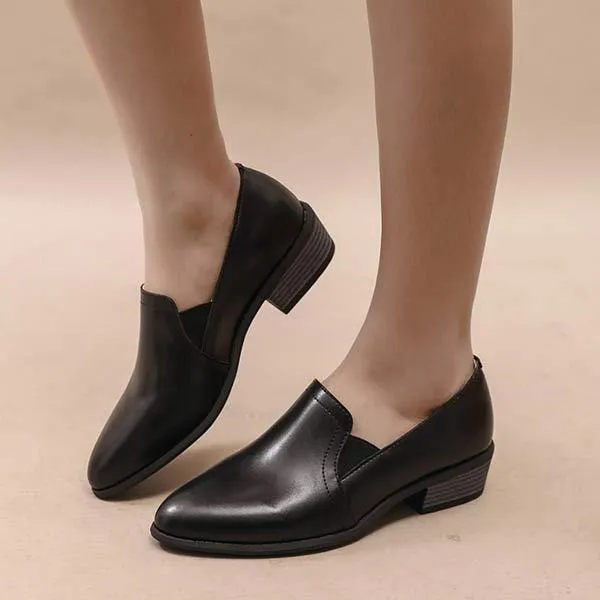 Women's Deep Mouth Thick Heel Pointed Single Shoes 10158605C