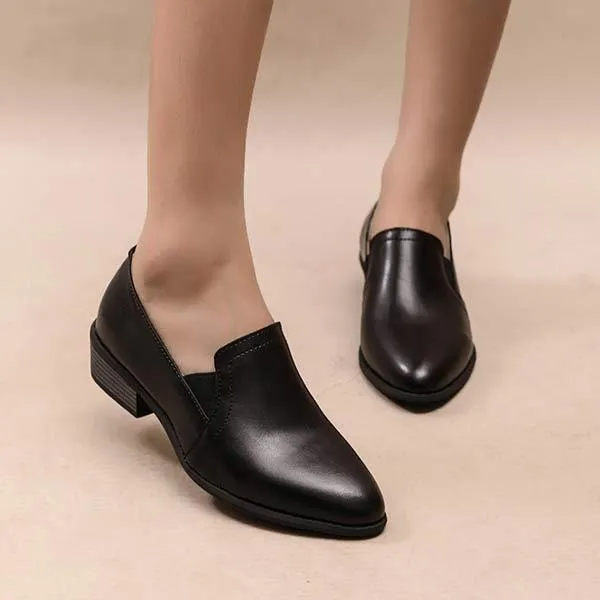 Women's Deep Mouth Thick Heel Pointed Single Shoes 10158605C