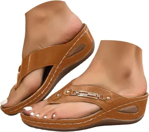 Womens Fashion Mesh Breathable Sandals Chain Clip Toe Orthopedic Sandals Women Summer Dressy Comfortable Beach Slides