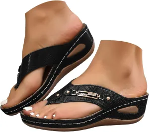 Womens Fashion Mesh Breathable Sandals Chain Clip Toe Orthopedic Sandals Women Summer Dressy Comfortable Beach Slides