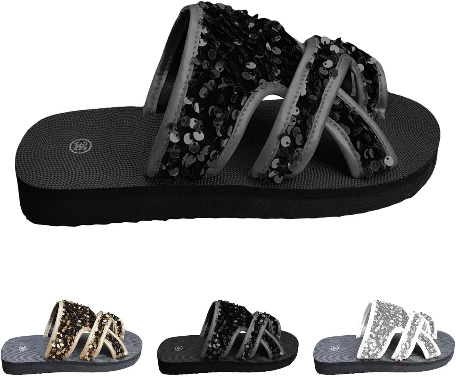 Womens Flat Slippers Fashion Open Toe Platform Slides Elastic Lightweight Comfortable Slip On Beach Sandal