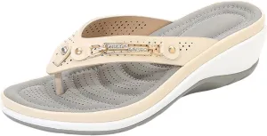 Womens Flip Flops Comfortable Dressy Arch Support Orthopedic Slippers Vintage Summer Slip On Orthotic Thong Sandal
