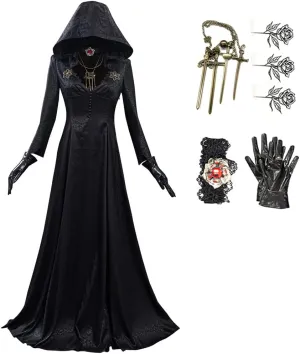 Womens Lady Cosplay Dress Vampire Lady Halloween White Costume with Hat