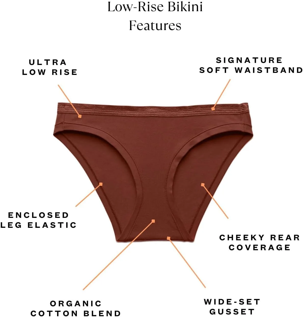 Women's Organic Cotton Low-Rise Bikini 3-Pack, All-Day Comfort, Breathable, Natural Knickey Underwear for All