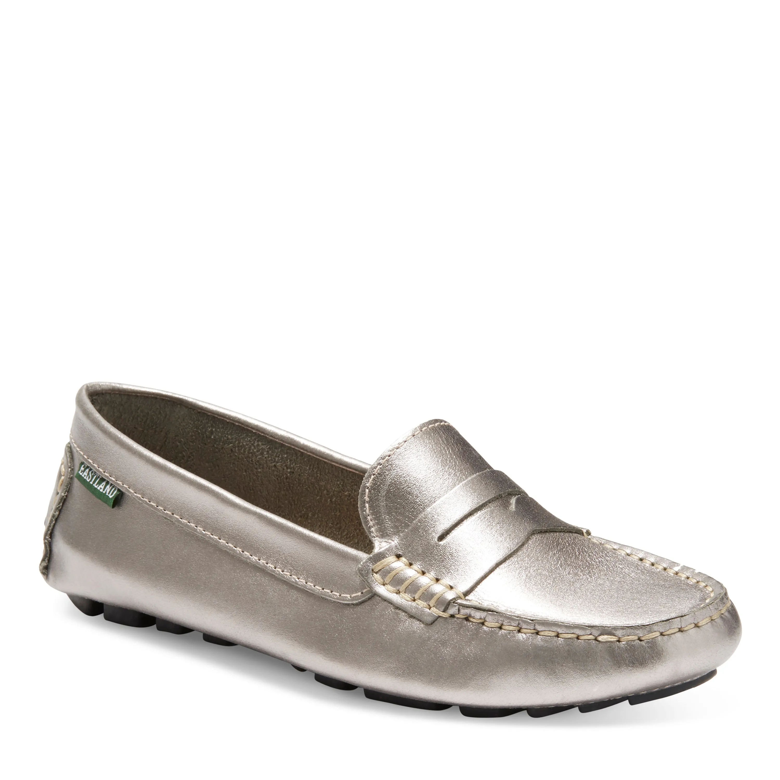 Women's Patricia Penny Loafer Driving Moc Silver Metallic