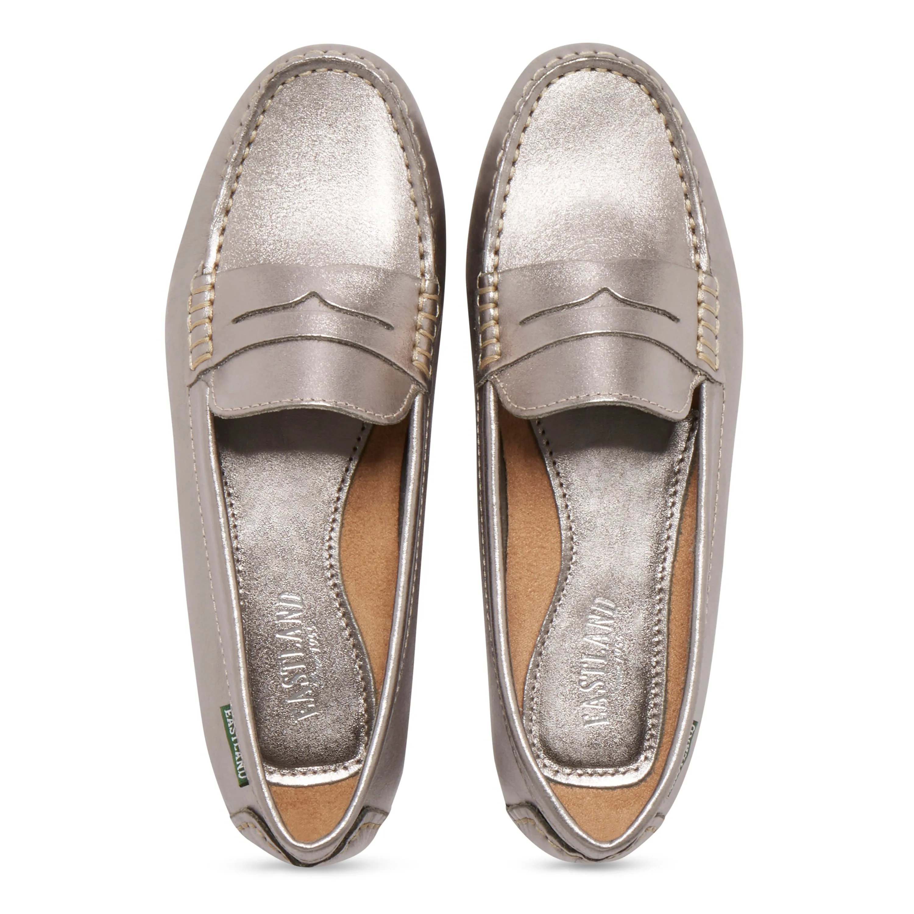 Women's Patricia Penny Loafer Driving Moc Silver Metallic