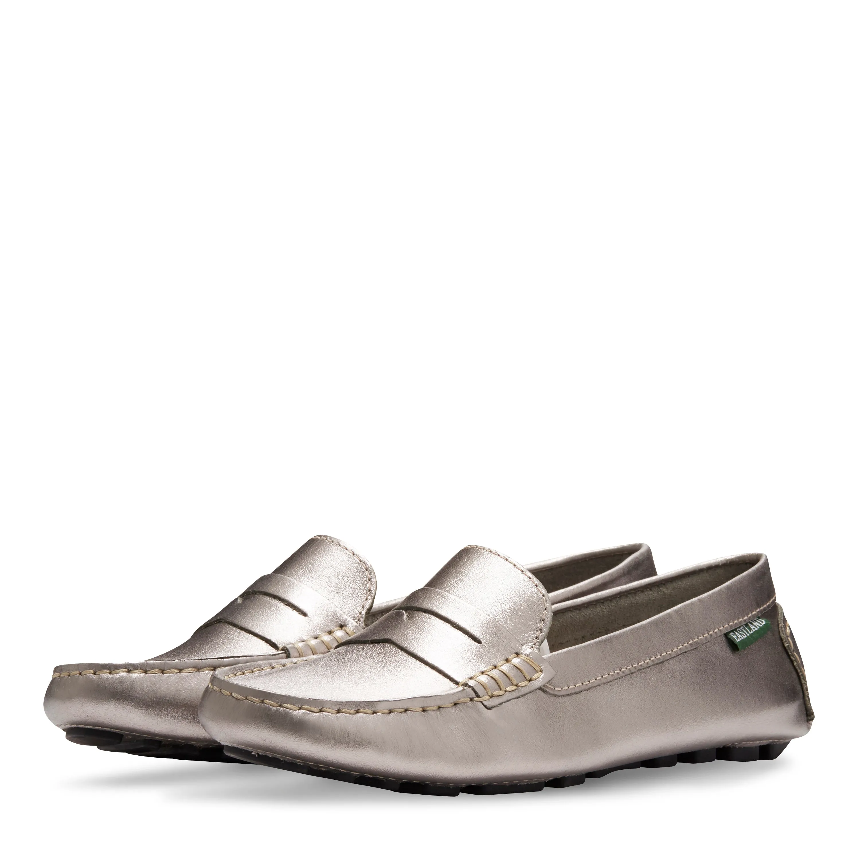 Women's Patricia Penny Loafer Driving Moc Silver Metallic