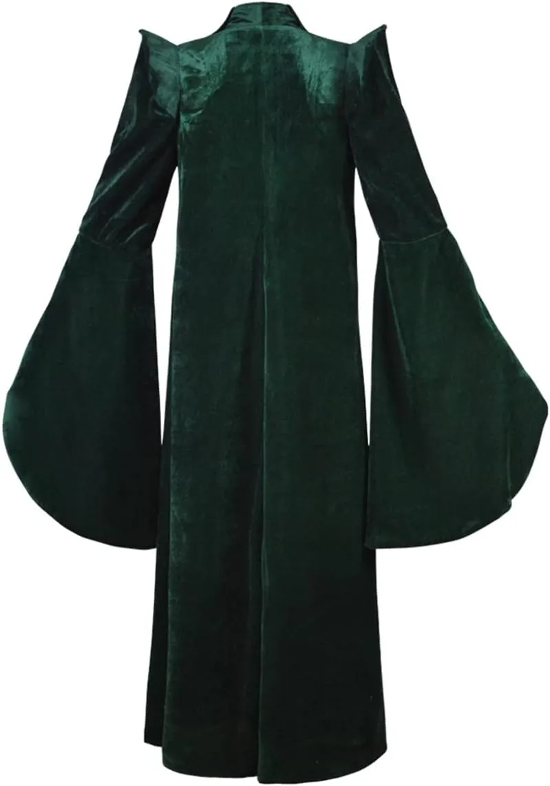 Womens Professor McGonagall Costume with Hat Halloween Witch Robe Cloak