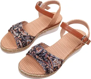 Women's Sandals Comfortable Dressy Low Wedge Heels Cute Summer One Band Casual Shoes Adjustable Ankle Strap Flat Sandals