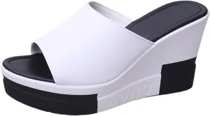 Womens Sandals Dressy Cute Retro Slip on Slippers Casual Fashion Summer Outdoor Lightweight Platform Wedge Sandal