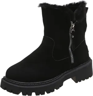 Womens Snow Boots 8.5 Wide Women's Mid Calf Snow Boots Waterproof Ladies Snow Boots Waterproof Wide Boots for Winter Fashion for Women Snow Boots Wide
