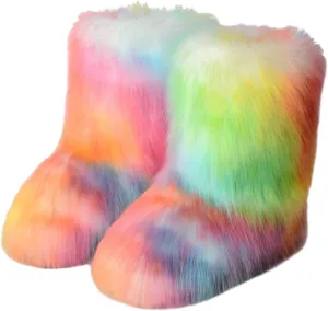 Women's Snow Boots Size 12 Women's Wide Width Waterproof Slip on Ankle Boots for Swollen Feet Boots Winter Fur Zapatos De Mujer Para Nieve Women Warm Fur Lined Snow Boots Waterproof Shoes
