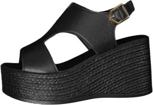Womens Wedge Sandals, Orthopedic Sandals for Women Open Toe Wedge Platform Slides with Back Strap Summer Slip On Walking Shoes