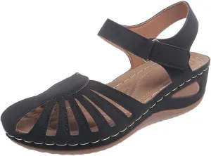 Women's Wedge Sandals Summer 2025, Closed Toe Dressy Platform Wedge Orthopedic Casual Comfortable Outdoor Sandals Walking Beach Shoes with Arch Support