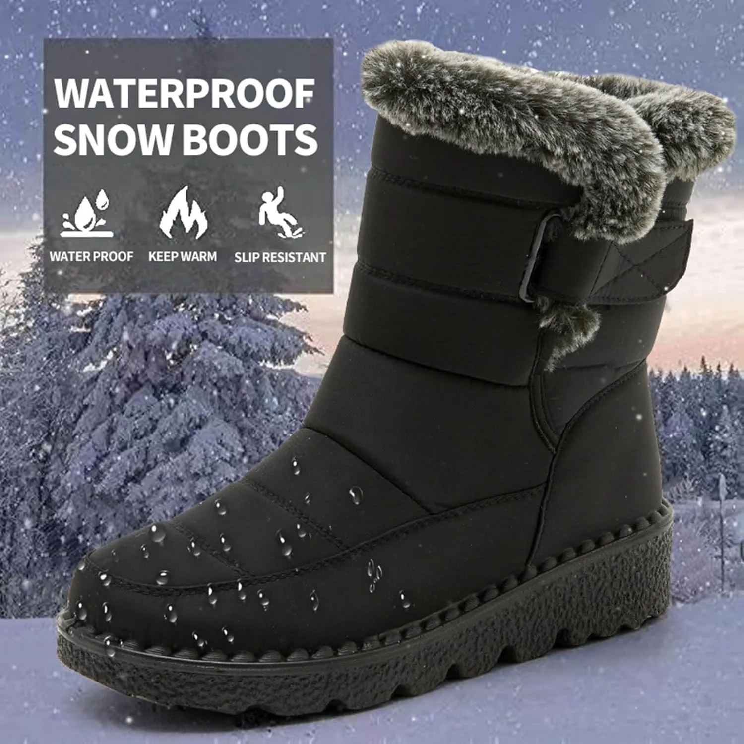 Womens Winter Boots Snow Boots for Women Models Cotton Shoes Padded And Thickened Warmth Heightened Thick Bottom